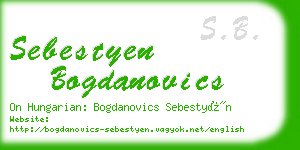 sebestyen bogdanovics business card